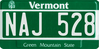 VT license plate NAJ528