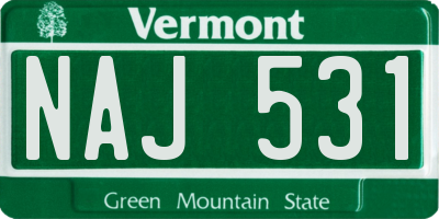 VT license plate NAJ531