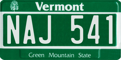 VT license plate NAJ541