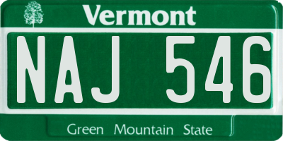 VT license plate NAJ546
