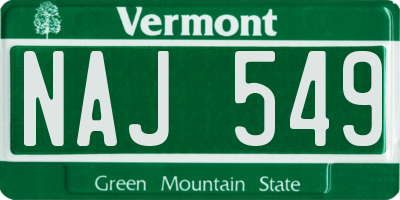 VT license plate NAJ549