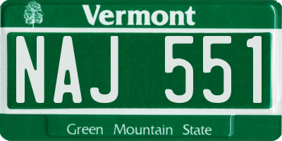 VT license plate NAJ551