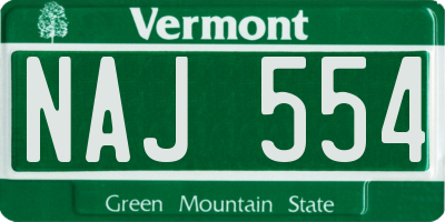 VT license plate NAJ554