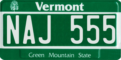 VT license plate NAJ555