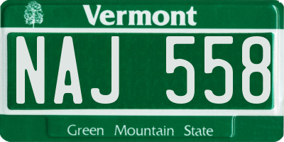 VT license plate NAJ558