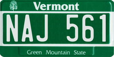VT license plate NAJ561