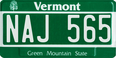 VT license plate NAJ565