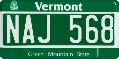 VT license plate NAJ568