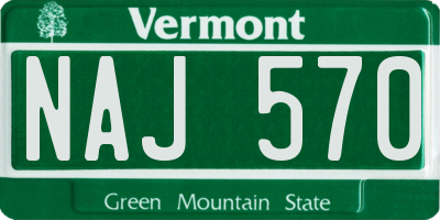 VT license plate NAJ570