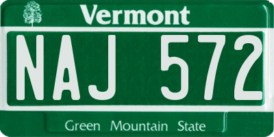 VT license plate NAJ572