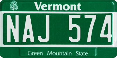 VT license plate NAJ574