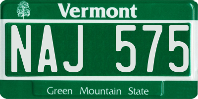 VT license plate NAJ575