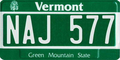 VT license plate NAJ577