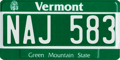 VT license plate NAJ583