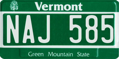 VT license plate NAJ585
