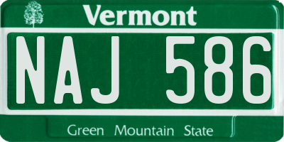 VT license plate NAJ586