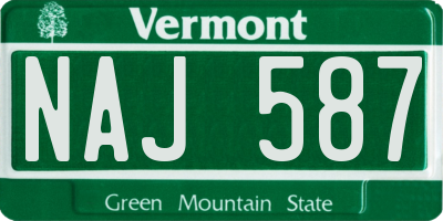VT license plate NAJ587