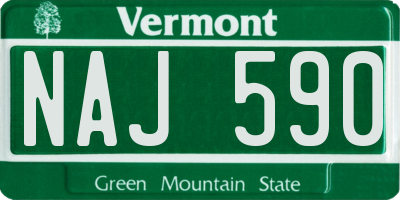 VT license plate NAJ590