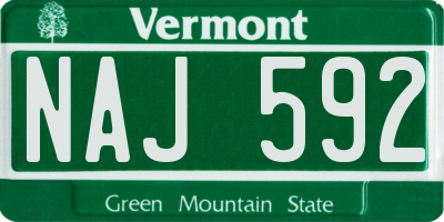 VT license plate NAJ592