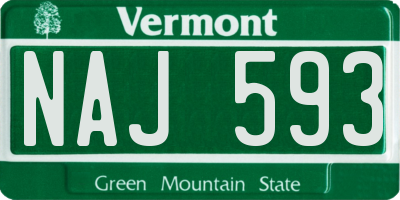 VT license plate NAJ593