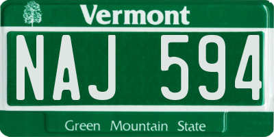 VT license plate NAJ594
