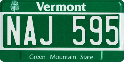 VT license plate NAJ595