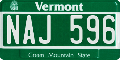 VT license plate NAJ596