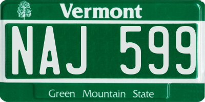 VT license plate NAJ599