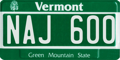 VT license plate NAJ600