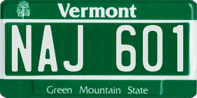 VT license plate NAJ601
