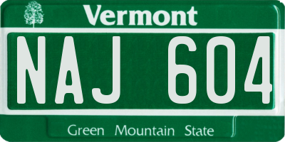 VT license plate NAJ604