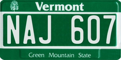 VT license plate NAJ607