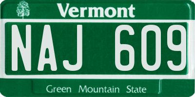 VT license plate NAJ609