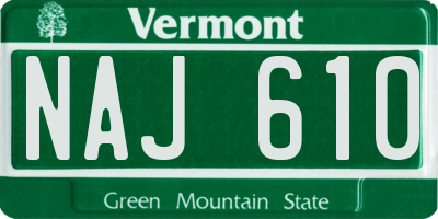 VT license plate NAJ610