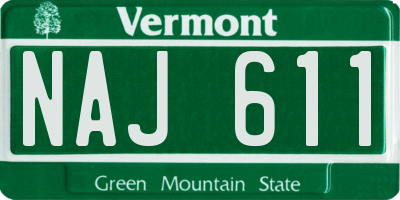 VT license plate NAJ611