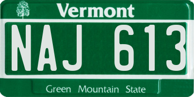 VT license plate NAJ613