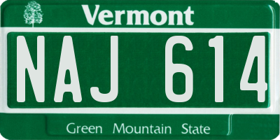 VT license plate NAJ614