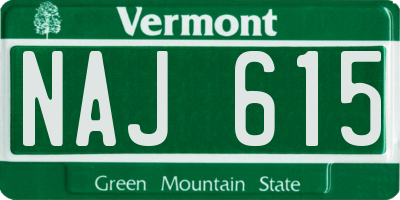 VT license plate NAJ615