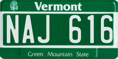 VT license plate NAJ616