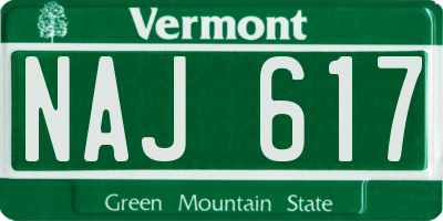 VT license plate NAJ617