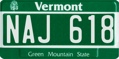 VT license plate NAJ618