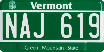 VT license plate NAJ619