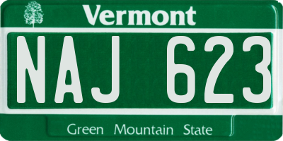 VT license plate NAJ623