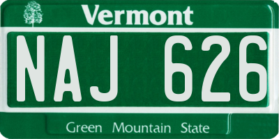 VT license plate NAJ626