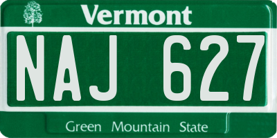 VT license plate NAJ627