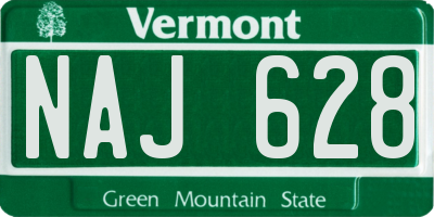 VT license plate NAJ628