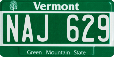 VT license plate NAJ629