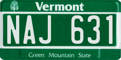 VT license plate NAJ631