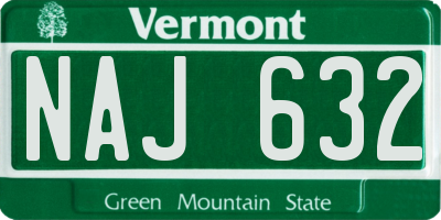 VT license plate NAJ632