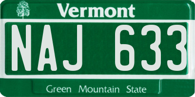 VT license plate NAJ633